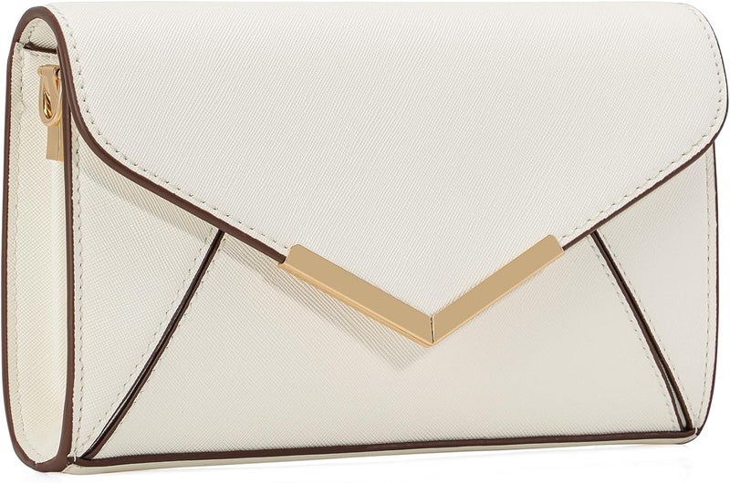 DEXMAY DM DEXMAY Women Envelope Clutch Faux Saffiano Leather Evening Handbag Foldover Clutch Bag Formal Dressy Purse - Image 1